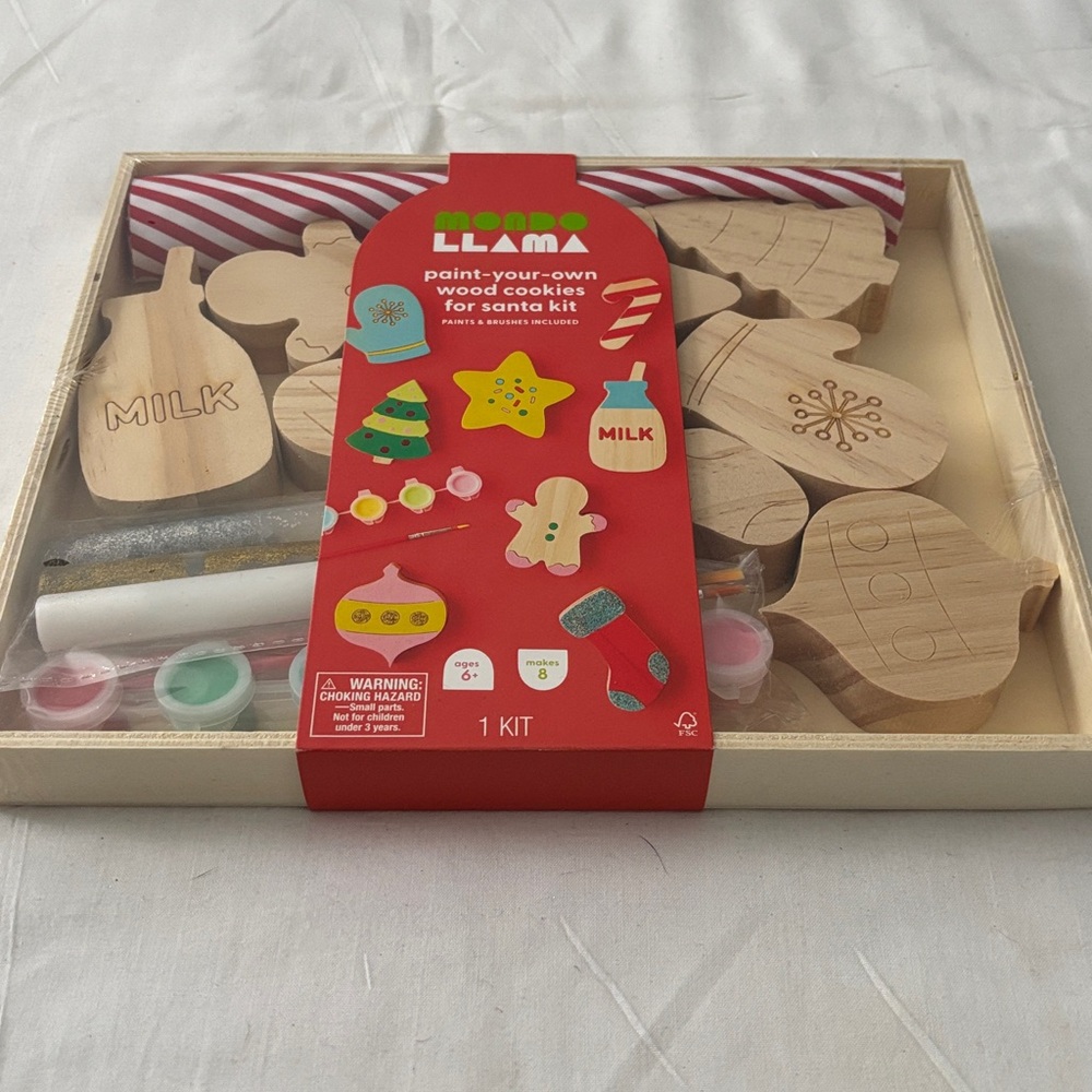 Wood Cookie Painting Kit with Red Packaging